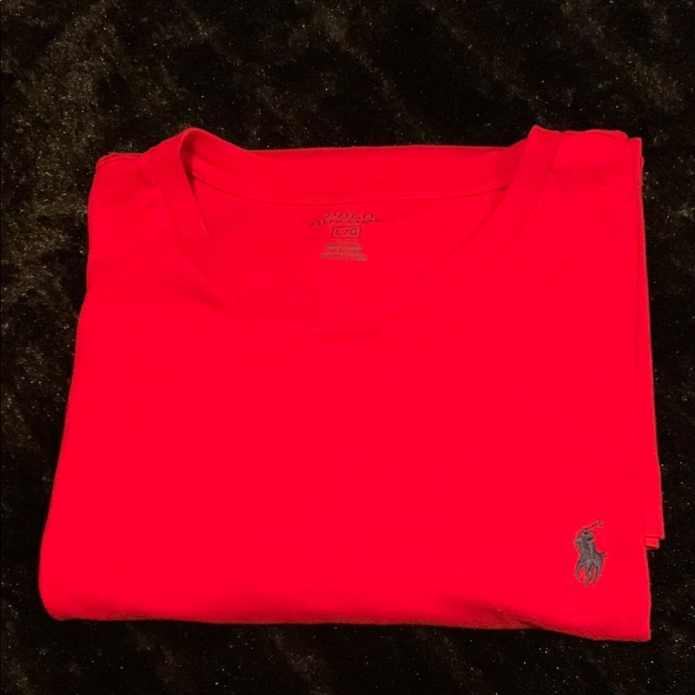 Polo by Ralph Lauren Men's Jersey Crewneck T-Shirt Bright Red Size Large - Picture 8 of 8